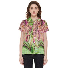 Colorful Design Acrylic Canvas Short Sleeve Pocket Shirt