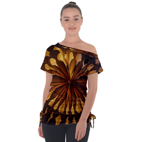 Light Star Lighting Lamp Off Shoulder Tie-up T-shirt by Amaryn4rt