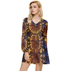 Light Star Lighting Lamp Tiered Long Sleeve Mini Dress by Amaryn4rt