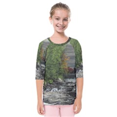 Landscape Summer Fall Colors Mill Kids  Quarter Sleeve Raglan T-Shirt