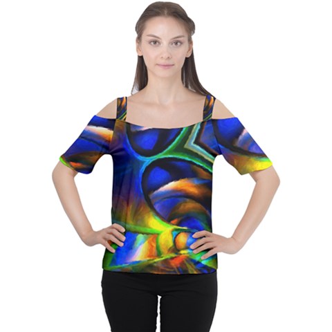 Light Texture Abstract Background Cutout Shoulder T-shirt by Amaryn4rt