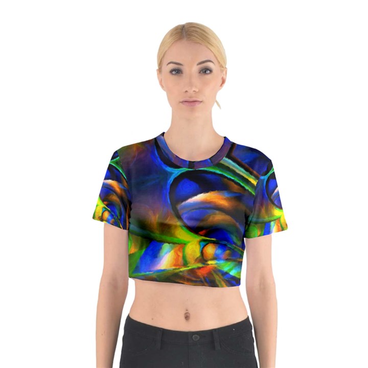 Light Texture Abstract Background Cotton Crop Top