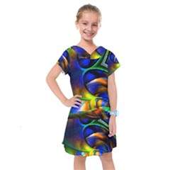 Light Texture Abstract Background Kids  Drop Waist Dress by Amaryn4rt