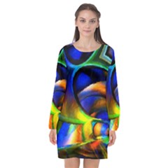 Light Texture Abstract Background Long Sleeve Chiffon Shift Dress  by Amaryn4rt