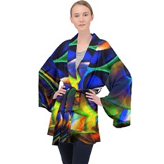 Light Texture Abstract Background Long Sleeve Velvet Kimono  by Amaryn4rt