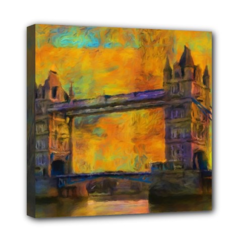 London Tower Abstract Bridge Mini Canvas 8  X 8  (stretched) by Amaryn4rt