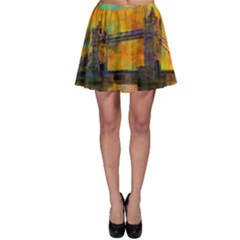 London Tower Abstract Bridge Skater Skirt by Amaryn4rt