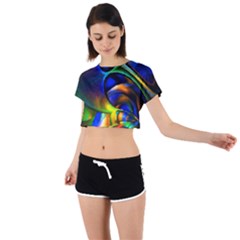 Light Texture Abstract Background Tie Back Short Sleeve Crop T-shirt by Amaryn4rt