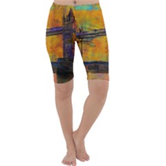 London Tower Abstract Bridge Cropped Leggings  by Amaryn4rt