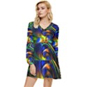 Light Texture Abstract Background Tiered Long Sleeve Mini Dress View1