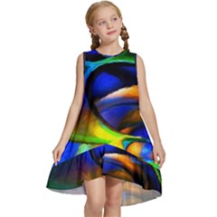 Light Texture Abstract Background Kids  Frill Swing Dress