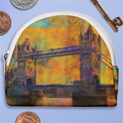 London Tower Abstract Bridge Horseshoe Style Canvas Pouch by Amaryn4rt