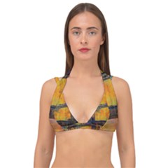 London Tower Abstract Bridge Double Strap Halter Bikini Top by Amaryn4rt