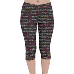 Full Frame Shot Of Abstract Pattern Velvet Capri Leggings  by Amaryn4rt