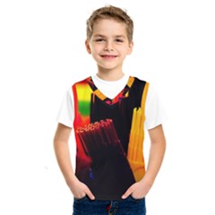 Plastic Brush Color Yellow Red Kids  Basketball Tank Top by Amaryn4rt