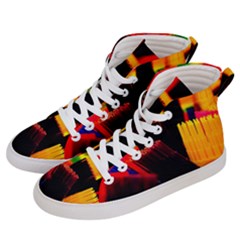 Plastic Brush Color Yellow Red Women s Hi-Top Skate Sneakers