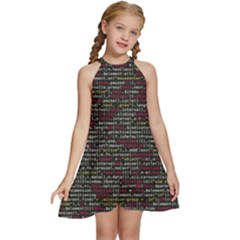 Full Frame Shot Of Abstract Pattern Kids  Halter Collar Waist Tie Chiffon Dress by Amaryn4rt