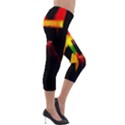 Plastic Brush Color Yellow Red Lightweight Velour Capri Leggings  View4