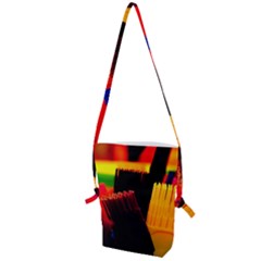 Plastic Brush Color Yellow Red Folding Shoulder Bag by Amaryn4rt