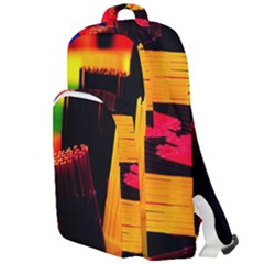 Plastic Brush Color Yellow Red Double Compartment Backpack