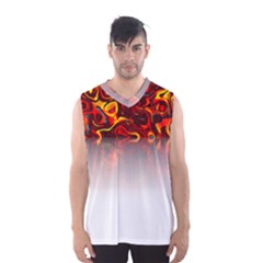 Effect Pattern Brush Red Men s Basketball Tank Top by Amaryn4rt