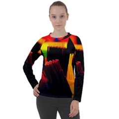 Plastic Brush Color Yellow Red Women s Long Sleeve Raglan T-Shirt