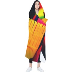 Plastic Brush Color Yellow Red Wearable Blanket