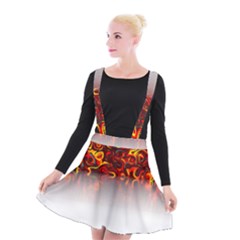 Effect Pattern Brush Red Suspender Skater Skirt by Amaryn4rt