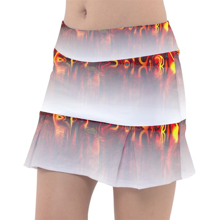 Effect Pattern Brush Red Classic Tennis Skirt