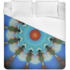 Pattern Blue Brown Background- Duvet Cover (king Size) by Amaryn4rt