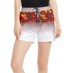 Effect Pattern Brush Red Women s Runner Shorts by Amaryn4rt