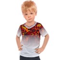 Effect Pattern Brush Red Kids  Sports T-Shirt View1