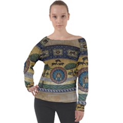 Peace Monument Werder Mountain Off Shoulder Long Sleeve Velour Top by Amaryn4rt