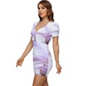 Ring Feather Marriage Pink Gold Low Cut Cap Sleeve Mini Dress View2