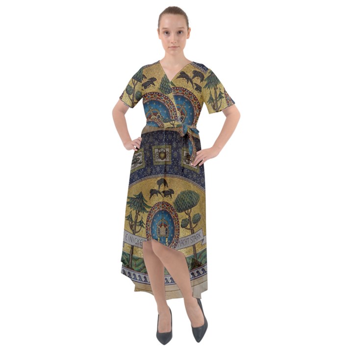 Peace Monument Werder Mountain Front Wrap High Low Dress