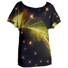 Particles Vibration Line Wave Women s Oversized T-shirt by Amaryn4rt