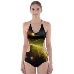 Particles Vibration Line Wave Cut-out One Piece Swimsuit by Amaryn4rt