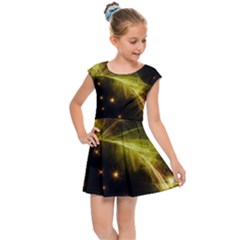 Particles Vibration Line Wave Kids  Cap Sleeve Dress