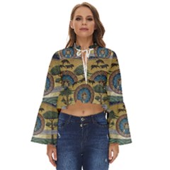 Peace Monument Werder Mountain Boho Long Bell Sleeve Top by Amaryn4rt