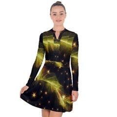 Particles Vibration Line Wave Long Sleeve Panel Dress by Amaryn4rt