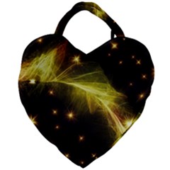 Particles Vibration Line Wave Giant Heart Shaped Tote by Amaryn4rt