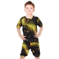 Particles Vibration Line Wave Kids  T-shirt And Shorts Set by Amaryn4rt