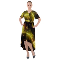 Particles Vibration Line Wave Front Wrap High Low Dress by Amaryn4rt