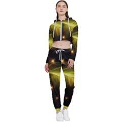 Particles Vibration Line Wave Cropped Zip Up Lounge Set by Amaryn4rt