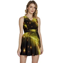 Particles Vibration Line Wave Sleeveless High Waist Mini Dress by Amaryn4rt