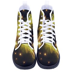 Particles Vibration Line Wave Men s High-top Canvas Sneakers by Amaryn4rt