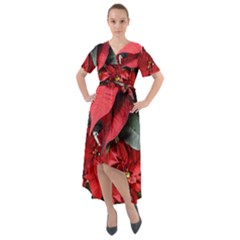 Star Of Bethlehem Star Red Front Wrap High Low Dress by Amaryn4rt