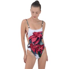 Star Of Bethlehem Star Red Tie Strap One Piece Swimsuit by Amaryn4rt