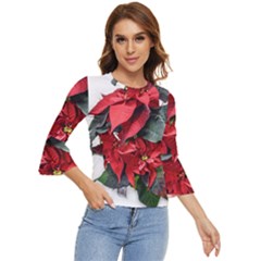 Star Of Bethlehem Star Red Bell Sleeve Top