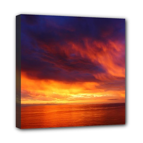 Sunset The Pacific Ocean Evening Mini Canvas 8  X 8  (stretched) by Amaryn4rt